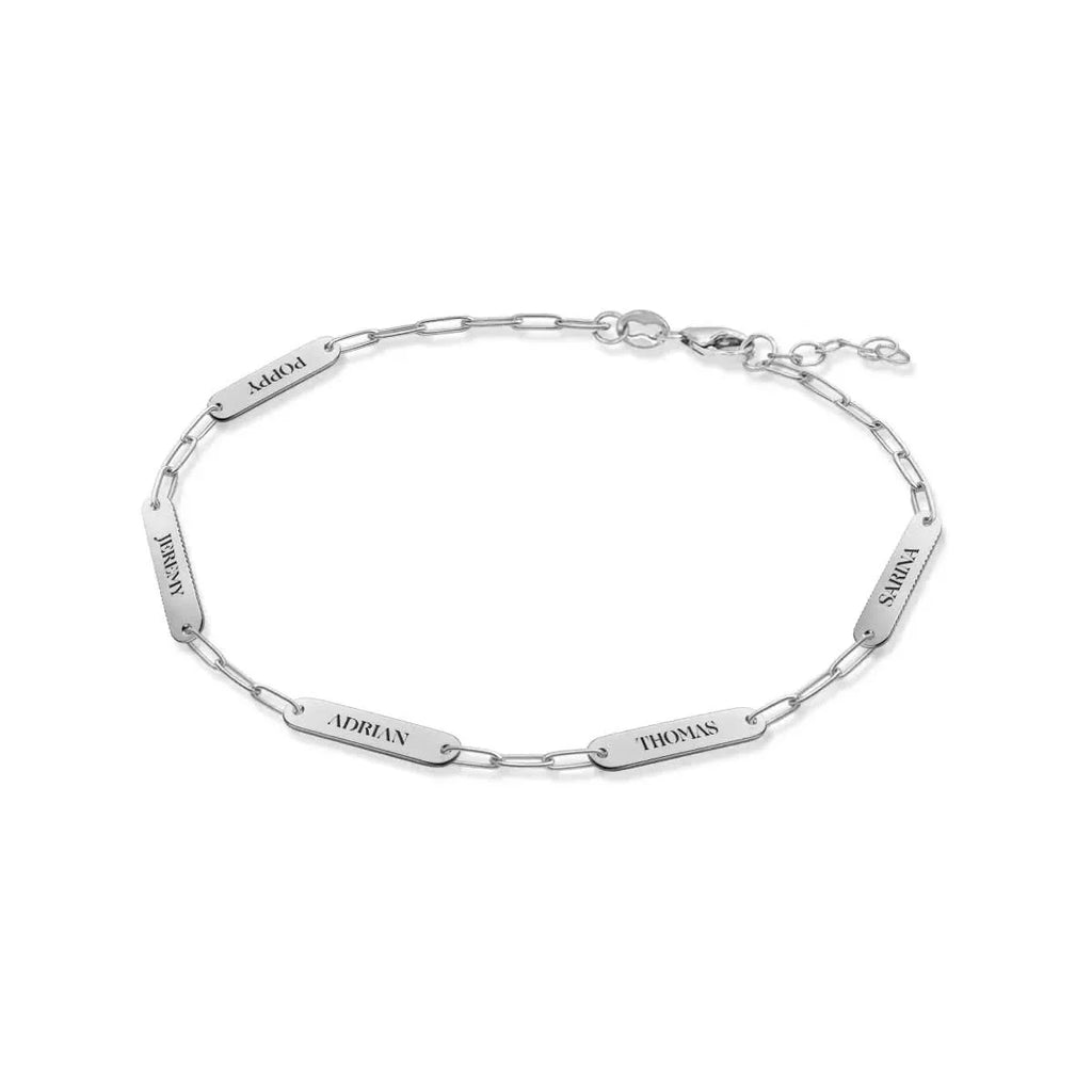 Petite 5 Nameplate Bracelet on Adelaide Mini in 14k Gold