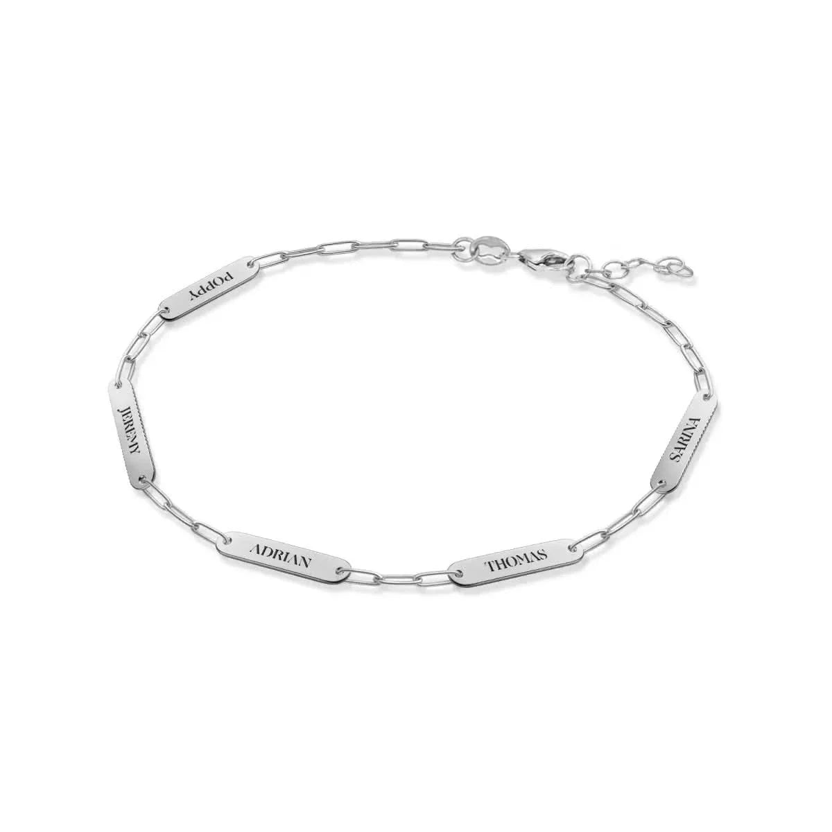 Petite 5 Nameplate Bracelet on Adelaide Mini in 14k Gold