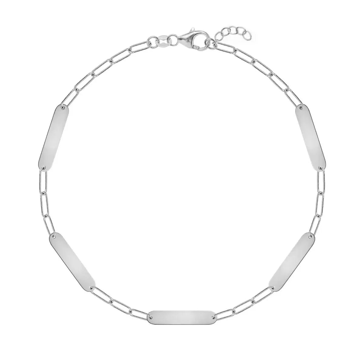 Petite 5 Nameplate Bracelet on Adelaide Mini in 14k Gold