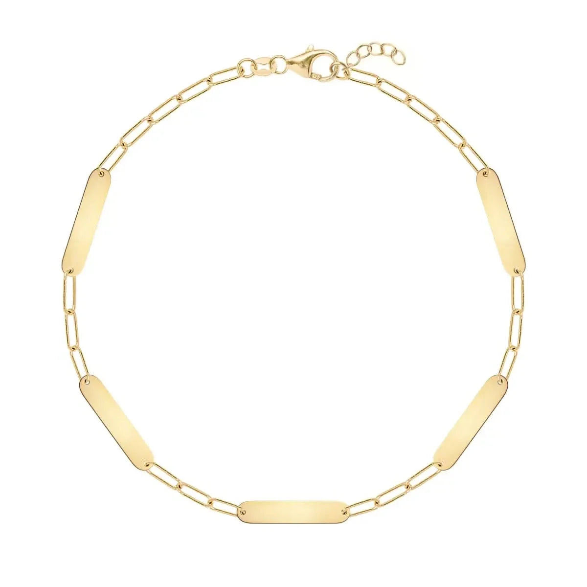 Petite 5 Nameplate Bracelet on Adelaide Mini in 14k Gold