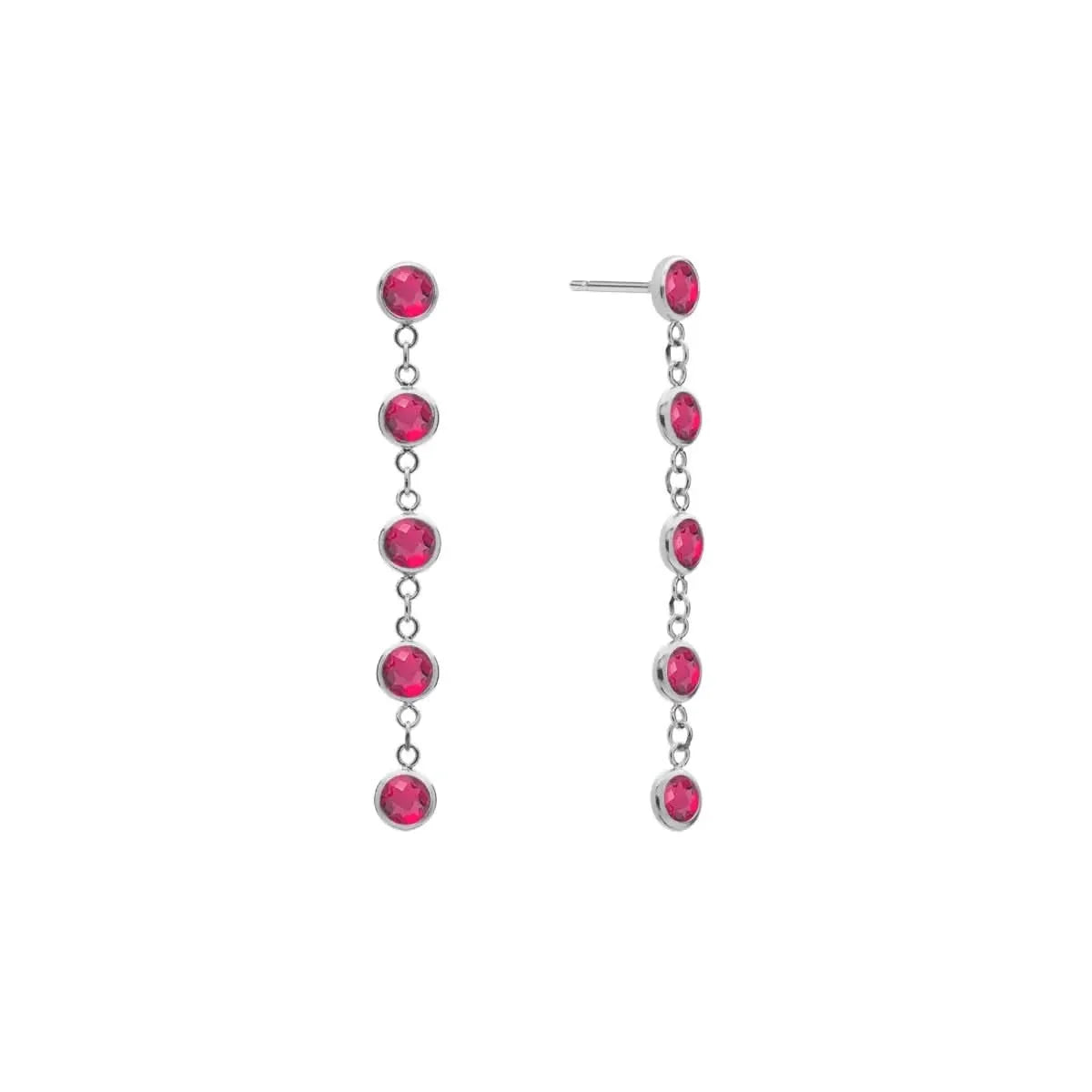 Newport Ruby Earrings in 14k Gold (July)