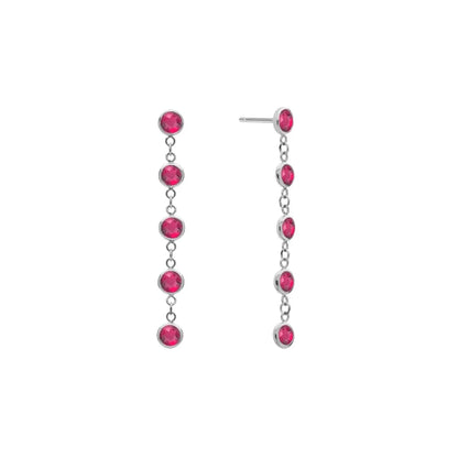 Newport Ruby Earrings in 14k Gold (July)