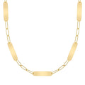 Large 5 Nameplate Necklace on Adelaide in 14k Gold