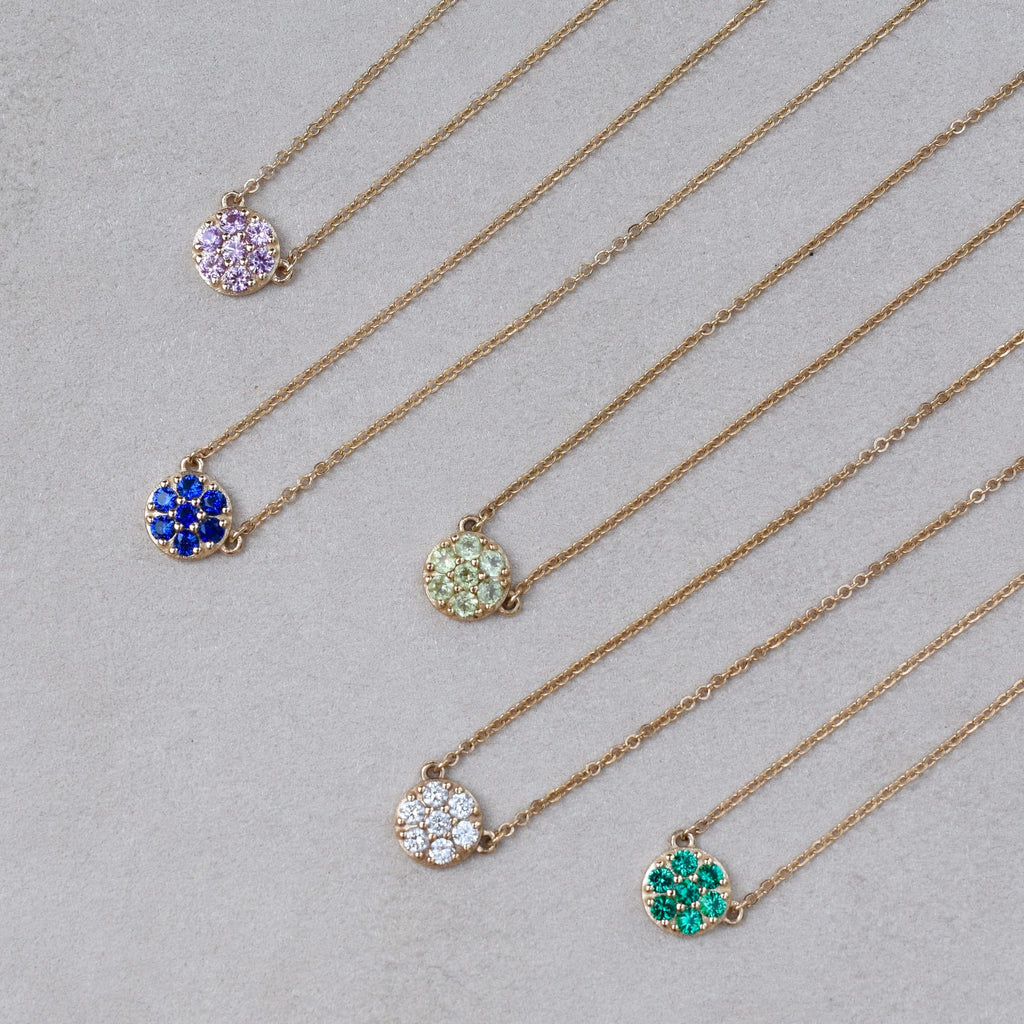 Rosecliff Sapphire Mini Necklace in Solid 14k Gold (September)
