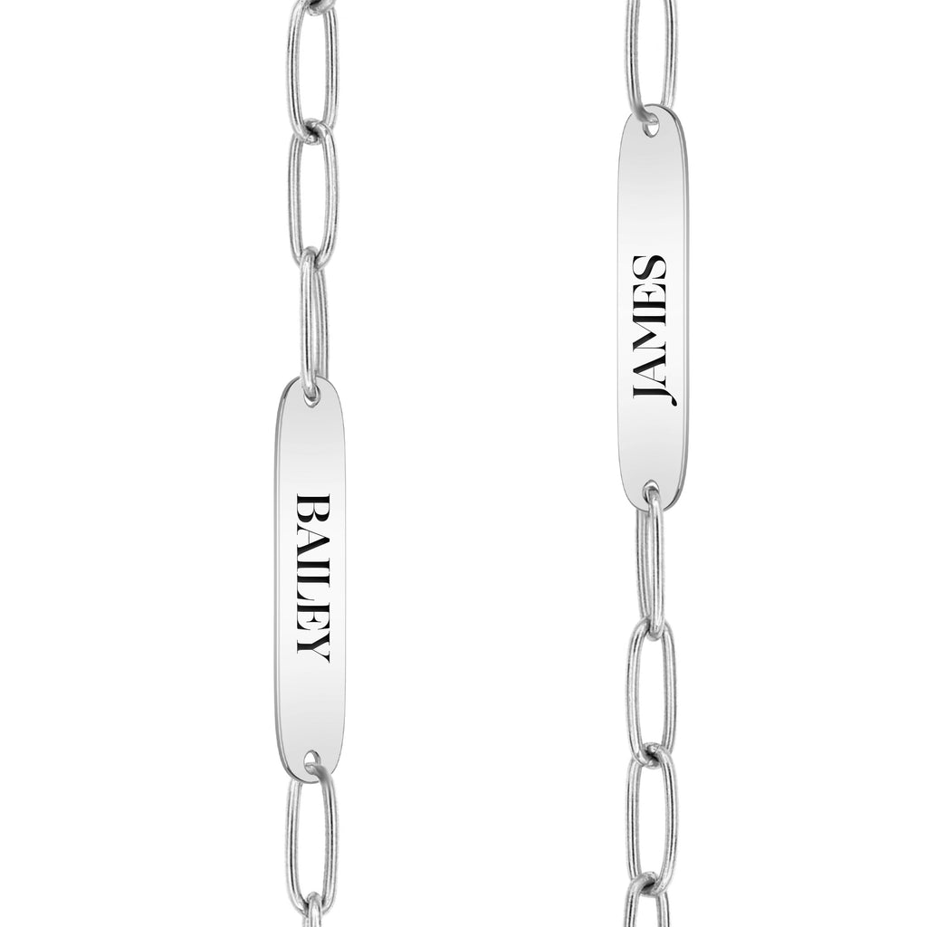 Large 3 Nameplate Necklace on Adelaide in 14k Gold