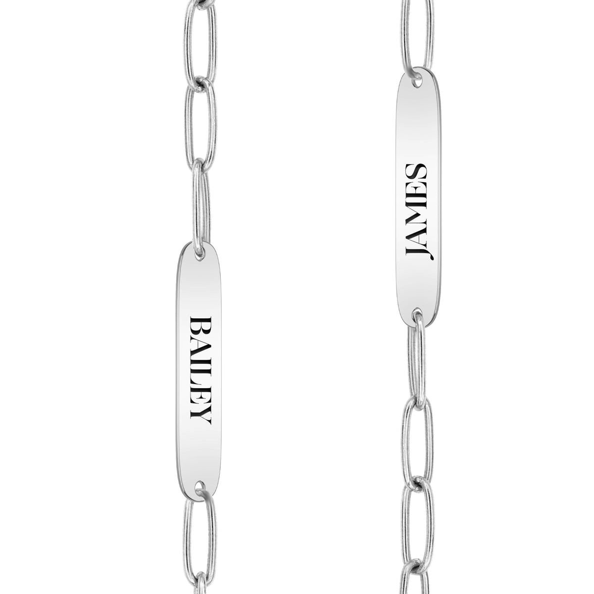 Large 2 Nameplate Necklace on Adelaide in 14k Gold