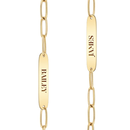 Large 1 Nameplate Necklace on Adelaide in 14k Gold