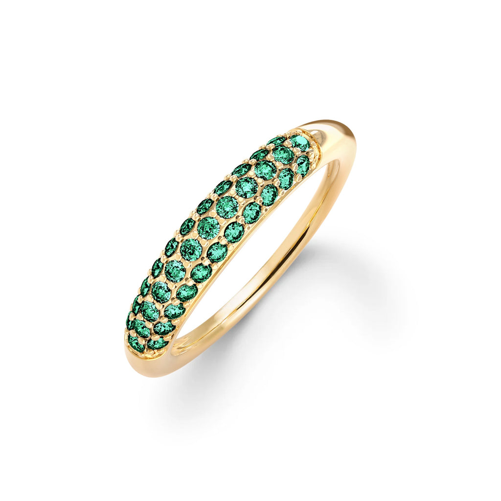Adelaide Pavé Emerald Ring in 14k Gold (May)