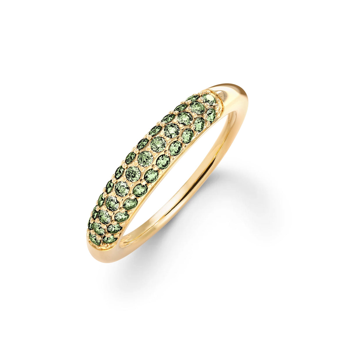Adelaide Pavé Pistachio Diamond Ring in 14k Gold (August)