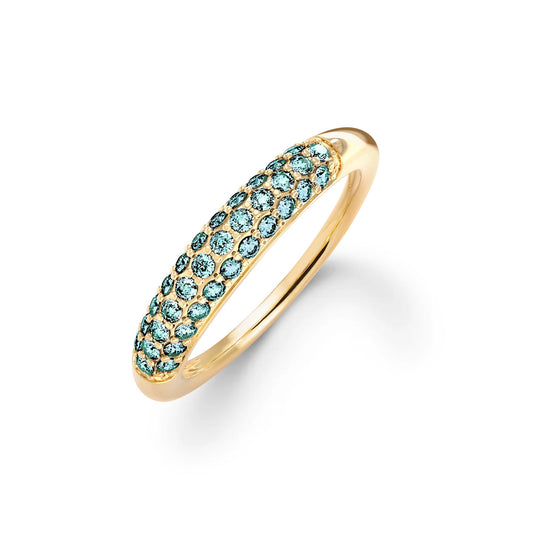 Adelaide Pavé Marine Diamond Ring in 14k Gold (December)