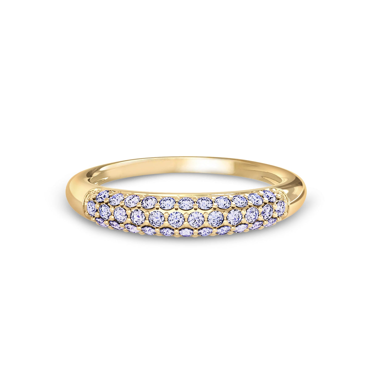 Adelaide Pavé Lavender Sapphire Ring in 14k Gold (February)