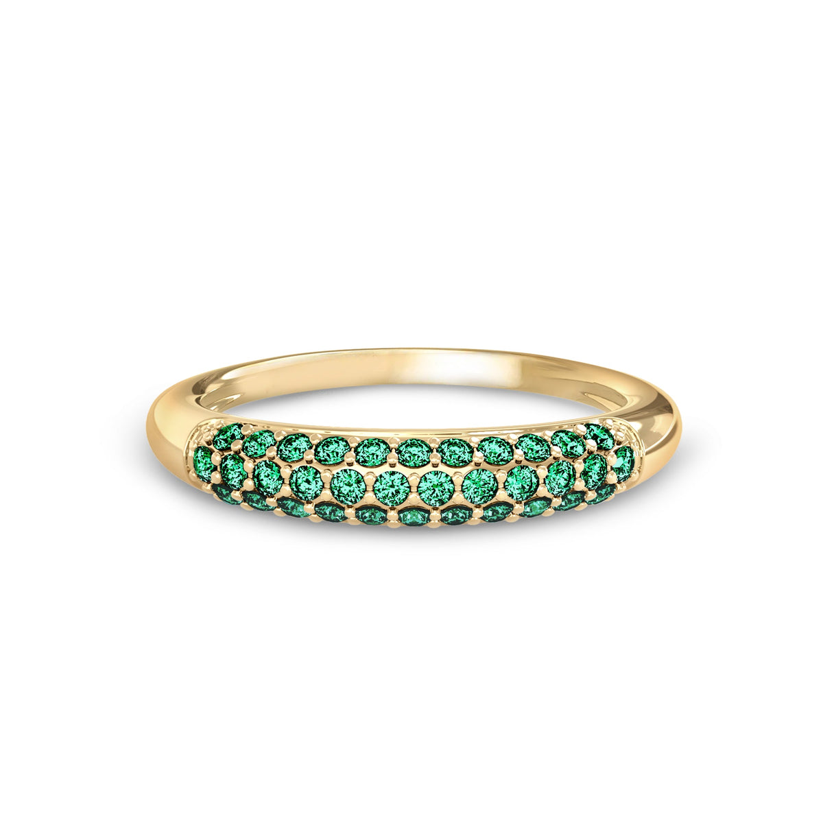 Adelaide Pavé Emerald Ring in 14k Gold (May)