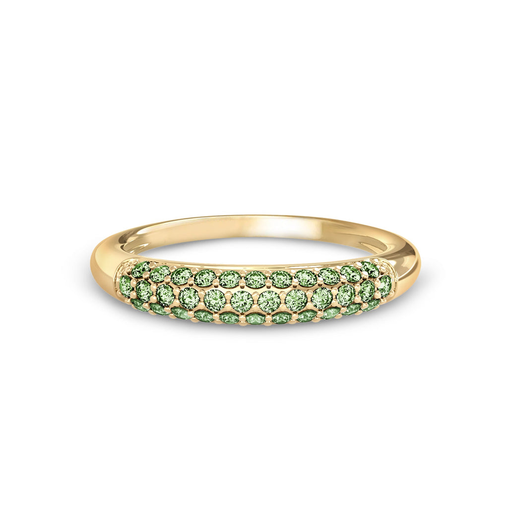 Adelaide Pavé Pistachio Diamond Ring in 14k Gold (August)