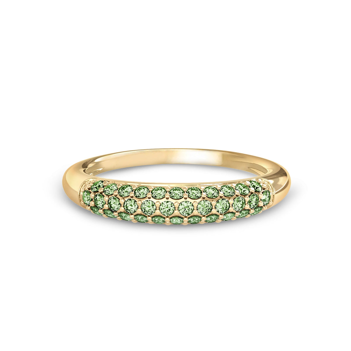 Adelaide Pavé Pistachio Diamond Ring in 14k Gold (August)