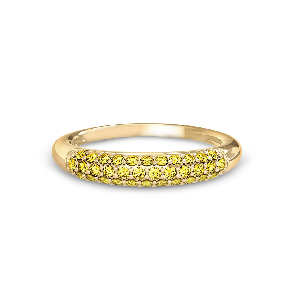 Adelaide Pavé Canary Diamond Ring in 14k Gold (November)