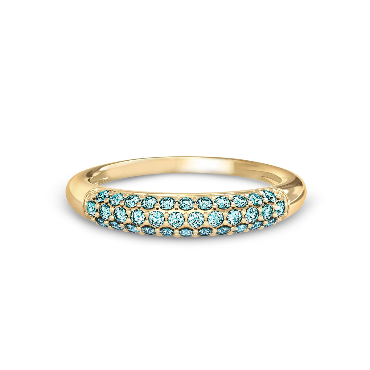 Adelaide Pavé Marine Diamond Ring in 14k Gold (December)