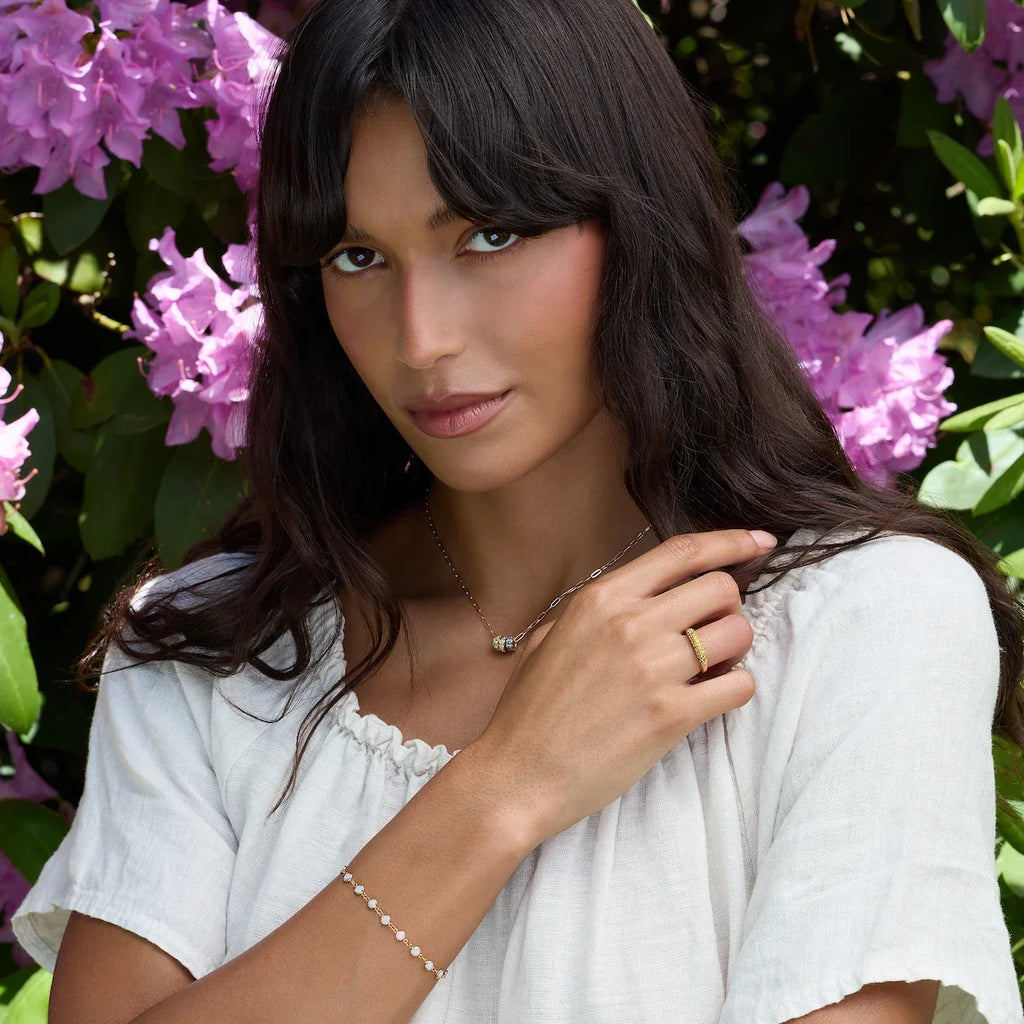 Adelaide Pavé Canary Diamond Ring in 14k Gold (November)
