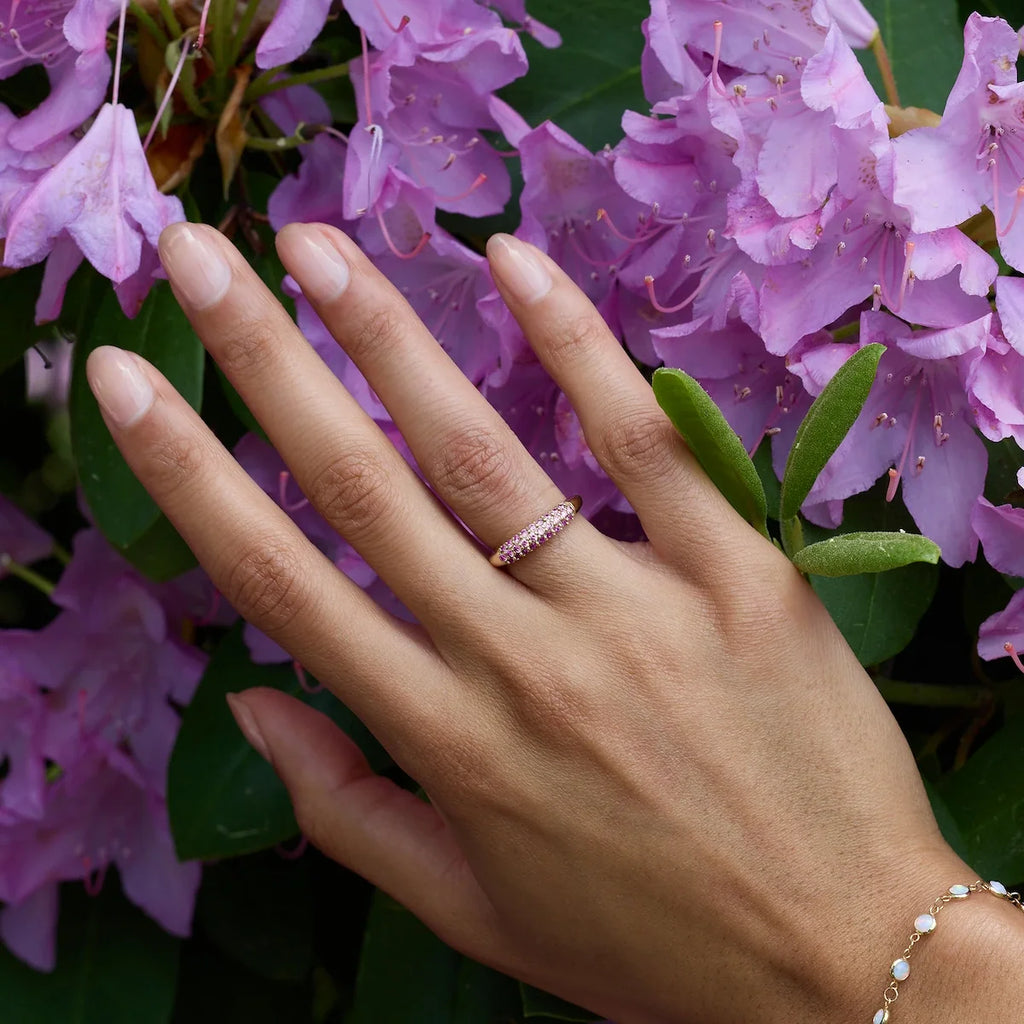 Adelaide Pavé Birthstone Ring in 14k Gold