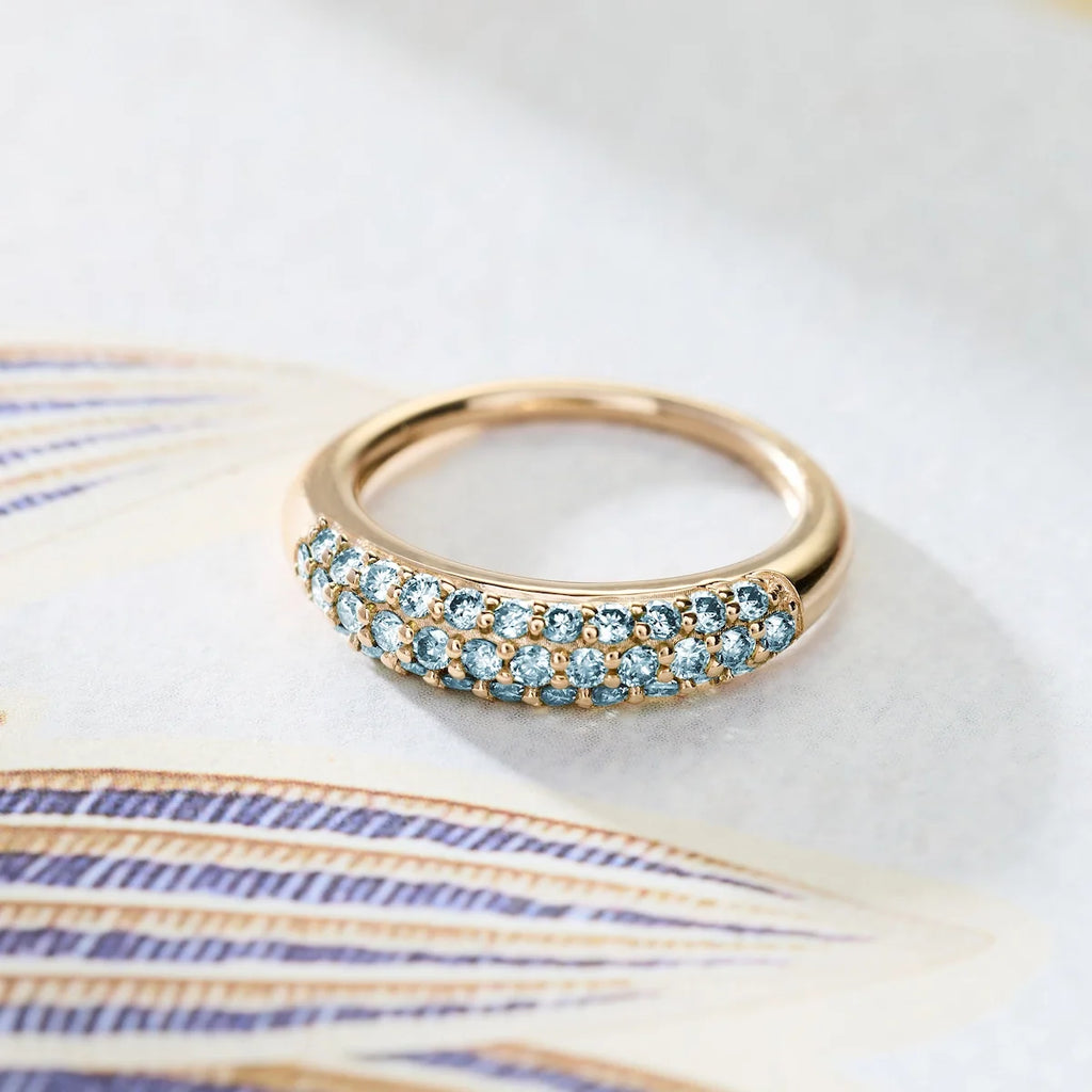 Adelaide Pavé Glacier Diamond Ring in 14k Gold (March)