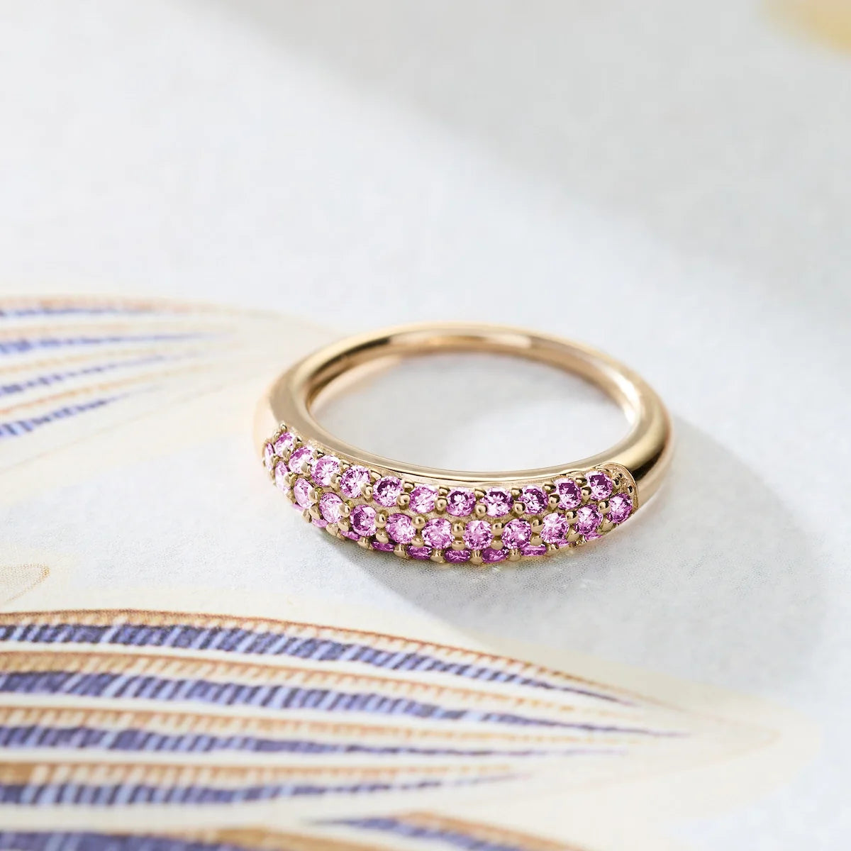 Adelaide Pavé Peony Diamond Ring in 14k Gold (October)