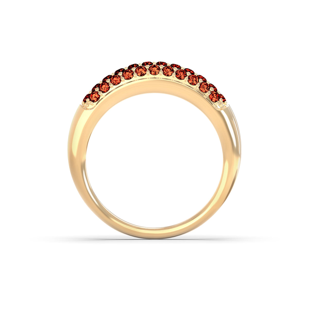 Adelaide Pavé Crimson Diamond Ring in 14k Gold (January)