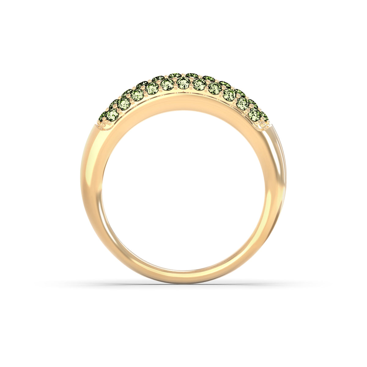 Adelaide Pavé Pistachio Diamond Ring in 14k Gold (August)