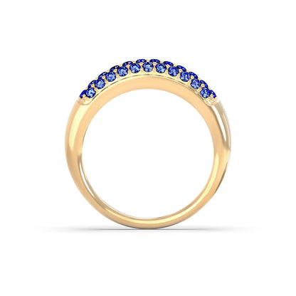 Adelaide Pavé Sapphire Ring in 14k Gold (September)