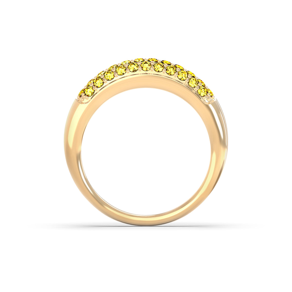 Adelaide Pavé Canary Diamond Ring in 14k Gold (November)