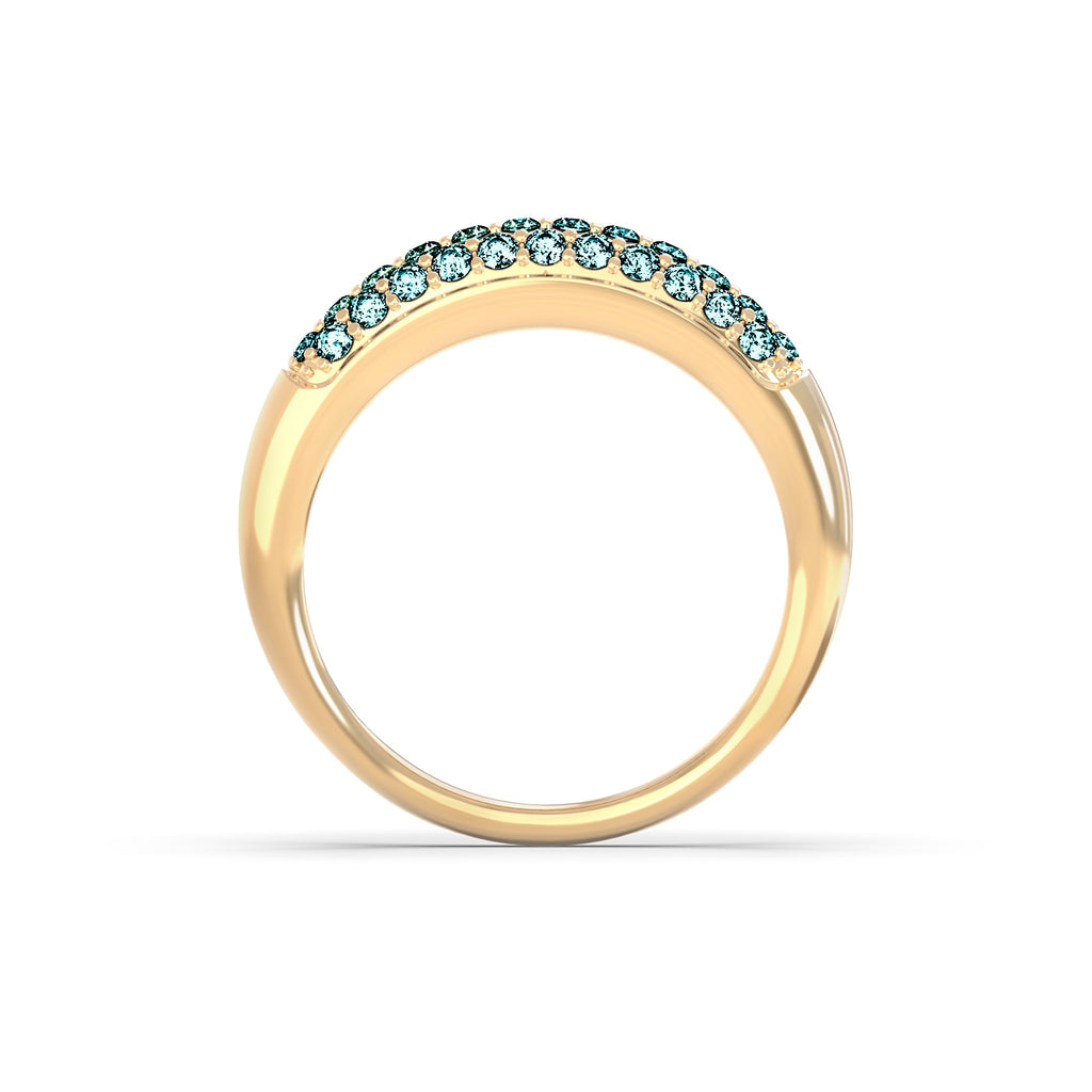 Adelaide Pavé Marine Diamond Ring in 14k Gold (December)