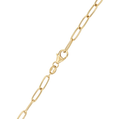 Adelaide 5 Pavé White Topaz Link Necklace in 14k Gold (April)