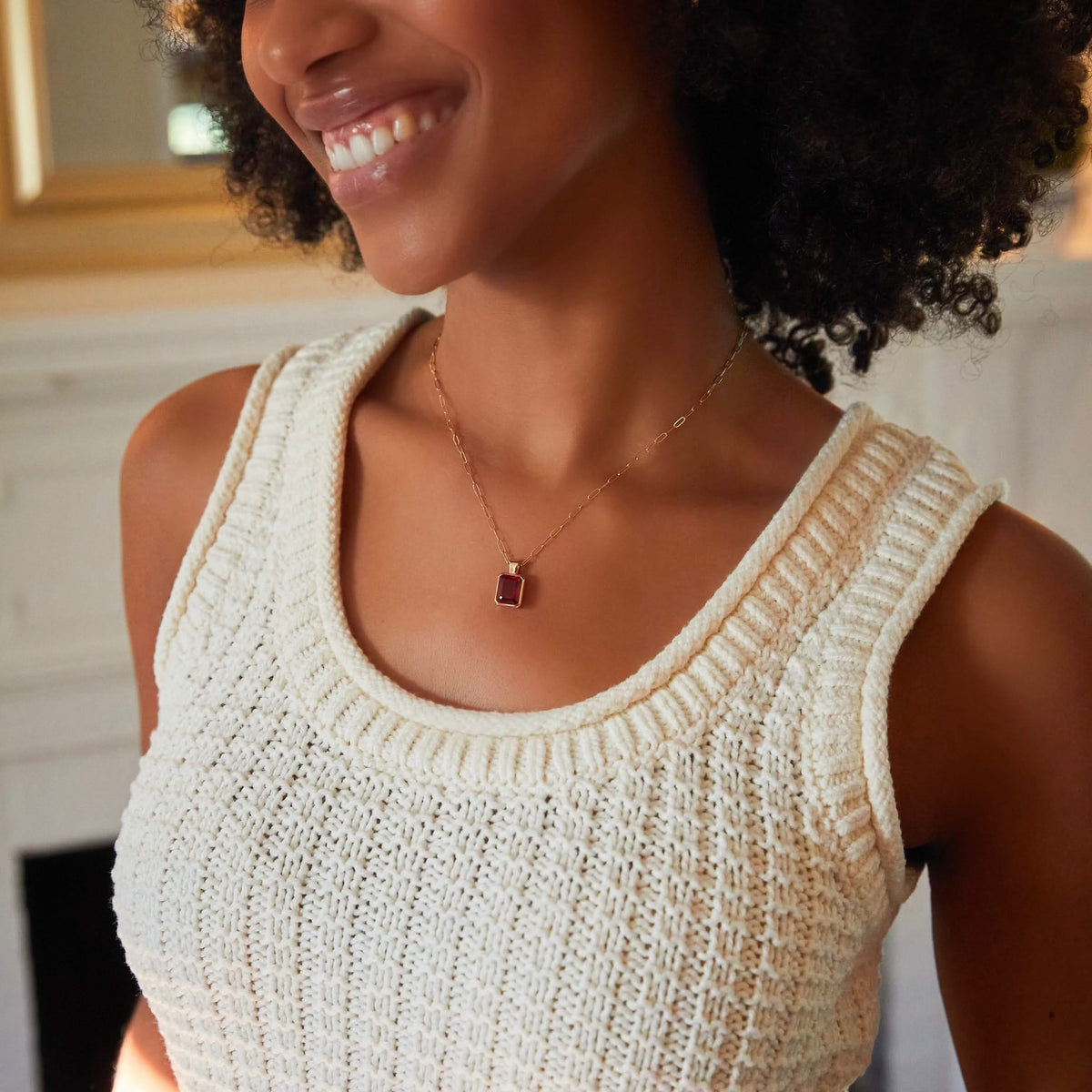 Warren Ruby Pendant in 14k Gold (July)