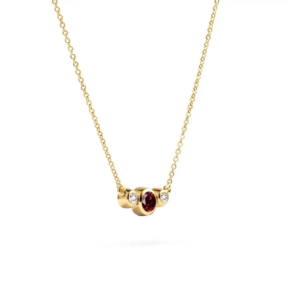 Barrington Garnet Necklace with Diamond Side Stones (January)