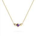 Barrington Amethyst Necklace with Diamond Side Stones (February)