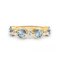 Barrington Aquamarine Band Ring with Diamonds in 14k Gold (March)