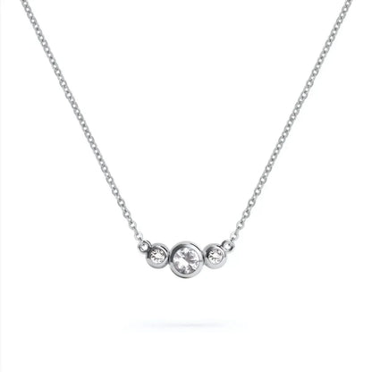Barrington White Topaz Necklace with Diamond Side Stones (April)