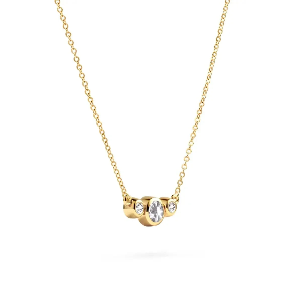Barrington White Topaz Necklace with Diamond Side Stones (April)