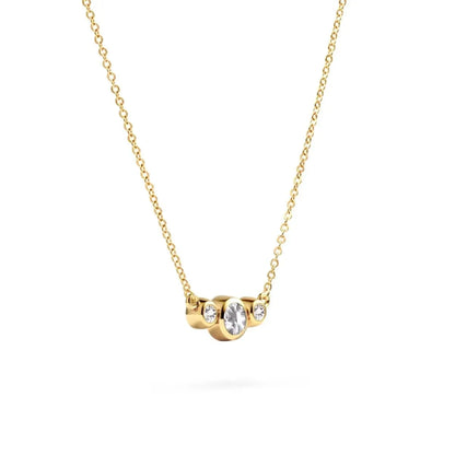 Barrington White Topaz Necklace with Diamond Side Stones (April)