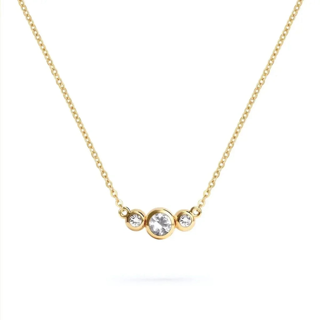 Barrington White Topaz Necklace with Diamond Side Stones (April)