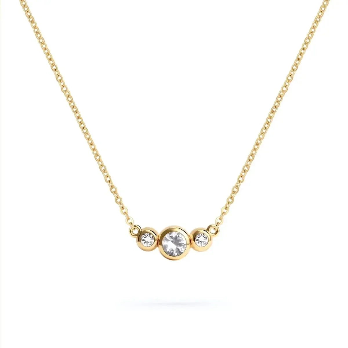 Barrington White Topaz Necklace with Diamond Side Stones (April)