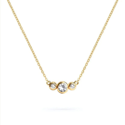 Barrington White Topaz Necklace with Diamond Side Stones (April)