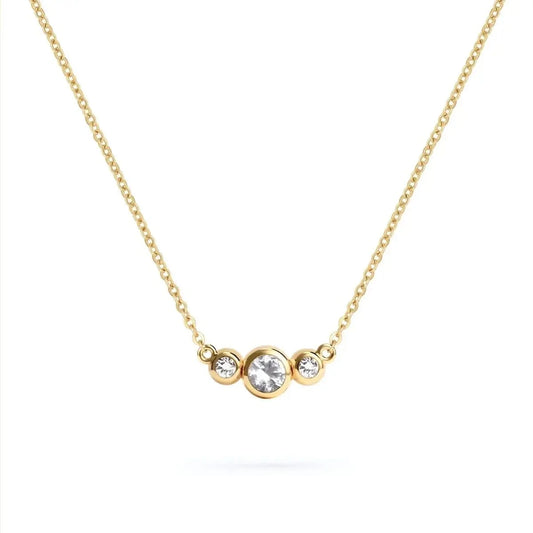 Barrington White Topaz Necklace with Diamond Side Stones (April)