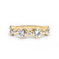 Barrington White Topaz Band Ring with Diamonds in 14k Gold (April)