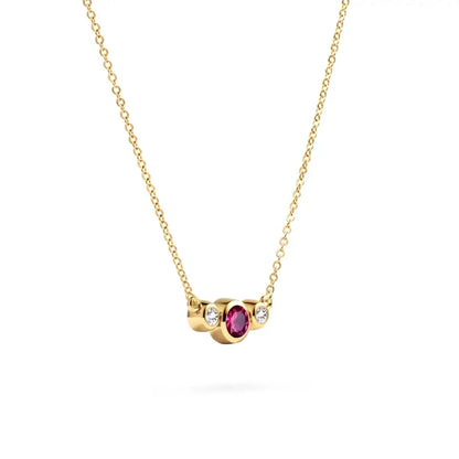 Barrington Ruby Necklace with Diamond Side Stones (July)