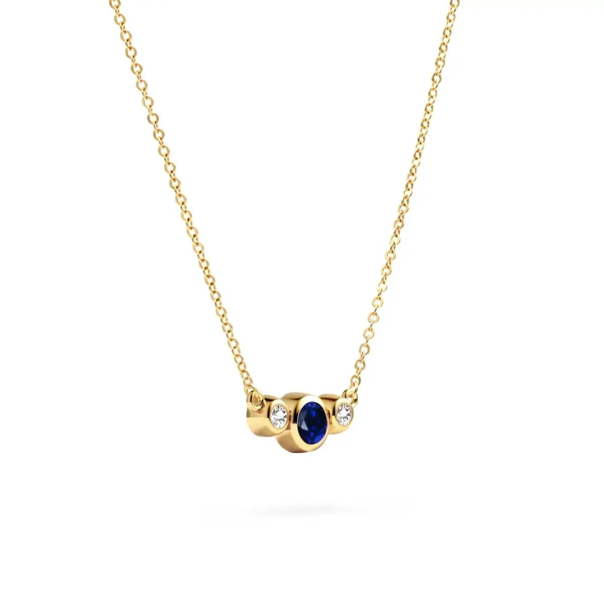 Barrington Sapphire Necklace with Diamond Side Stones (September)