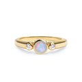 Barrington Opal Ring with Diamond Side Stones in 14k Gold (October)