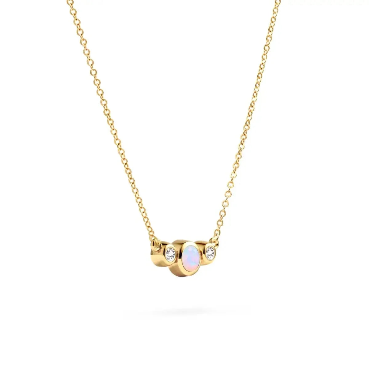 Barrington Opal Necklace with Diamond Side Stones (October)