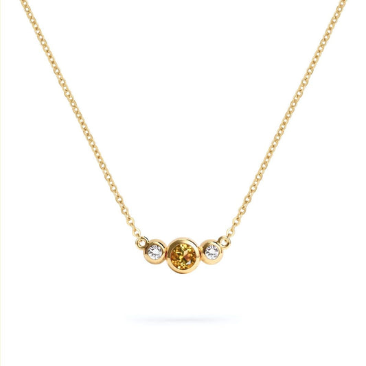Barrington Citrine Necklace with Diamond Side Stones (November)
