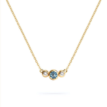 Barrington Nantucket Blue Topaz Necklace with Diamond Side Stones (December)