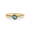 Barrington Alexandrite Ring with Diamond Side Stones in 14k Gold (June)