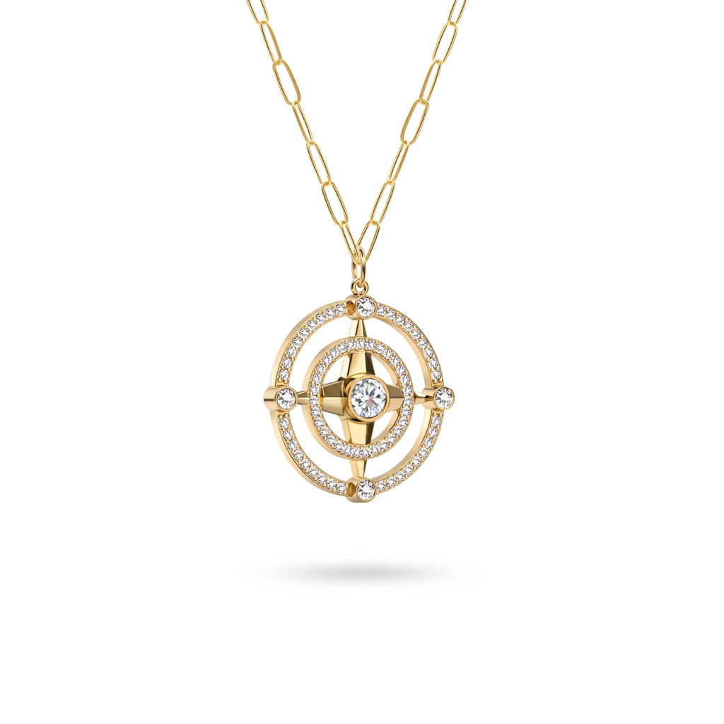 Compass Birthstone Pendant in 14k Gold